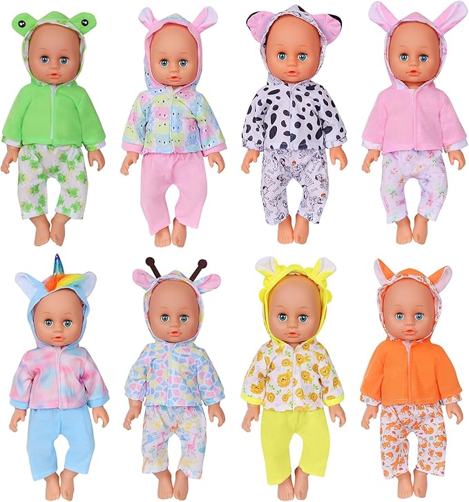 ARTST Baby Doll Clothes,12 inch Doll Clothes[8 Sets Animal Styling ] for 10/11/12 inch Baby Girls Boys(8 Set)