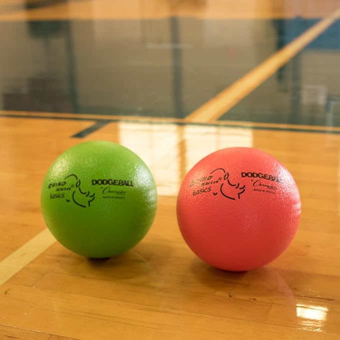 Champion Sports Rhino Skin Dodgeball Set – 6 Soft Foam Balls with Durable Coating, 6" or 7" for Gym, Playground Play