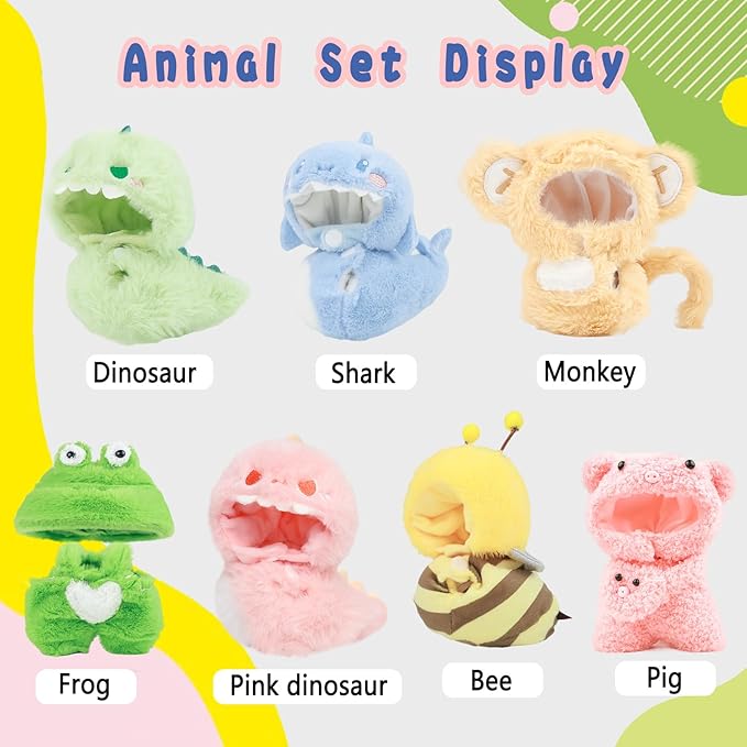 Clothes for 17cm Accessories Suit Cute Clothes for Doll Dress up Animal Style Outfits (NO Doll)(Shark)