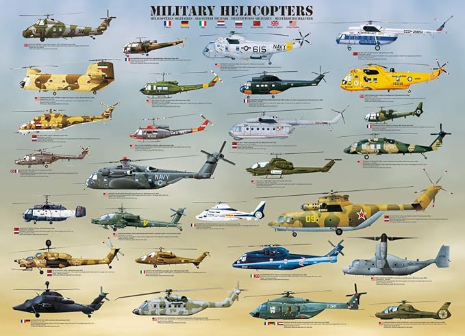 EuroGraphics Military Helicopters Puzzle, 500-Piece