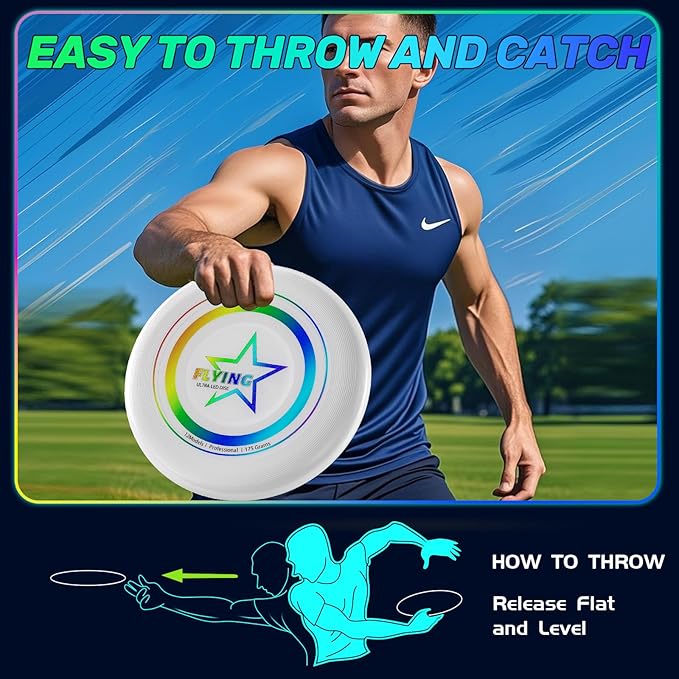 Dilabnba LED Flying Disc Toy, Beach Sand Backyard Toss Toy for Kids Ages 3-12 Teens Men Adult, Glow in The Dark Flying Ring Toass and Catch Game for Boys Girls Outside