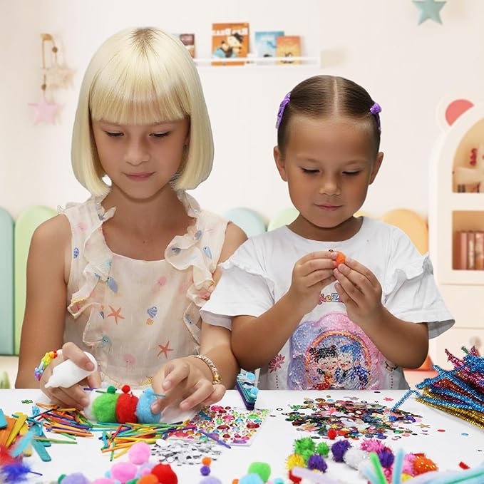 ANTDECOUS Arts and Crafts Supplies Kit for Kids - 1200+PCS Craft Supplies & Materials for Kids Creative Art Birthday Holiday Gift Craft Kits for Girls Boys 4+ 5 6 7 8 9 Year Old