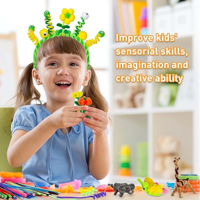 Caydo 200 PCS Thick Pipe Cleaners Craft Supplies Multi-Color Chenille Stems for Art and Craft Projects Kids Creative Toys DIY Easter Decorations (12inch x 6mm)