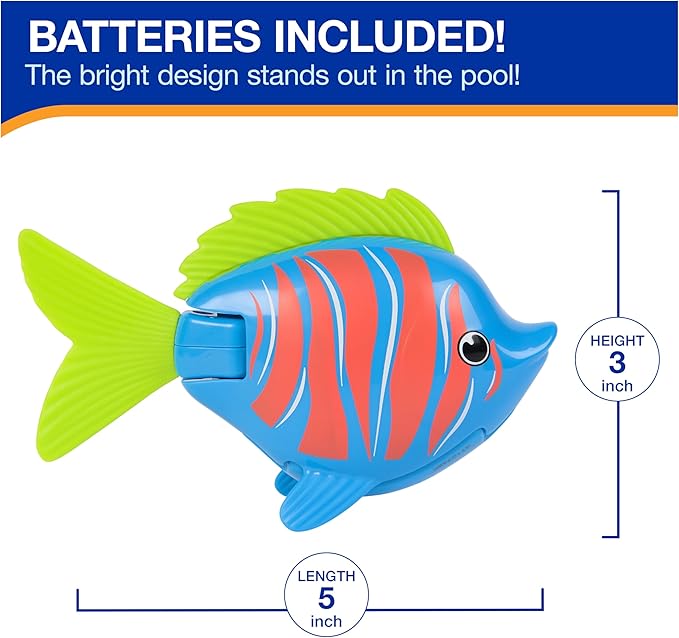 SwimWays Rainbow Reef Fish Toy, Kids Swimming Accessories & Water Toys, Learn to Swim Pool Toys for Kids Ages 5 & Up, Batteries Included, Guppie Goldberg
