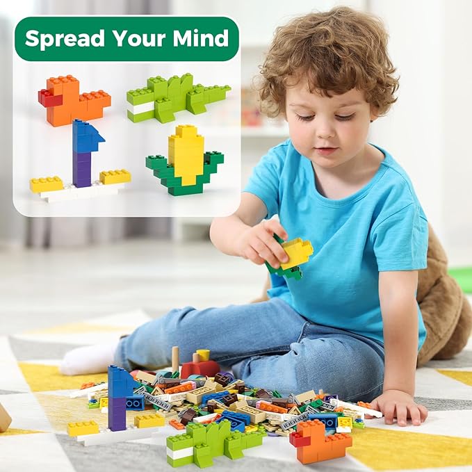 1500 Pieces Building Bricks, Classic Bulk Small Blocks, Classic Bricks Set Basic Building Blocks Compatible with All Major Brands