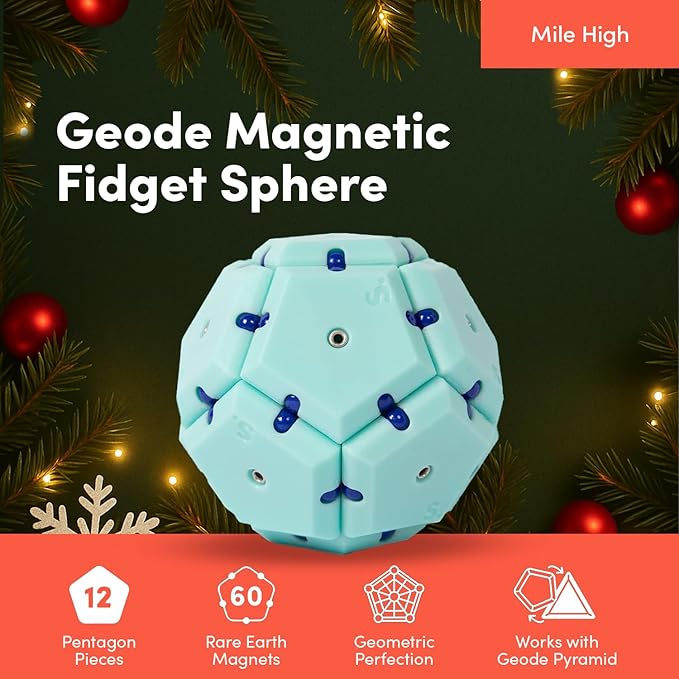 Speks Geode Magnetic Fidget Toy | Sensory Desk Toy for Adults & Teens 14+ | Stress Relief Gift |Sphere, Mile High