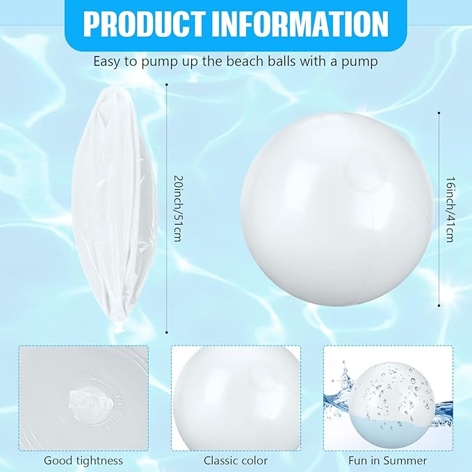 4 Pcs Inflatable Beach Ball 20 inch Swimming Pool Balls Summer Outdoor Decor Beach Balls Ornaments Floatable Ball for Swimming Pool Birthday Party Supplies