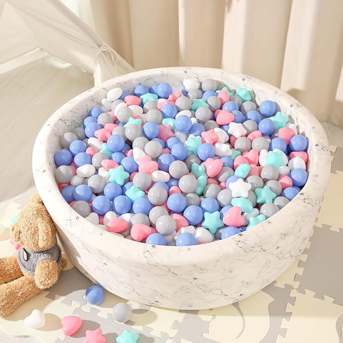 Star Ball Pit Balls for Toddlers -200pcs Phthalate Free BPA Free Crush Proof Play Balls Play Tent Pool Playhouse Playpen Party Decoration.