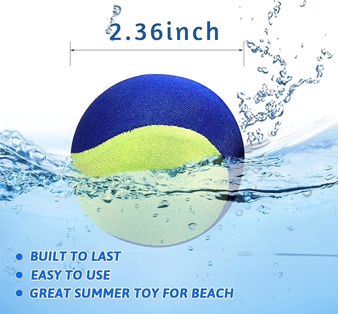Water Skipping Ball Summer Beach Ball 2-Pack Water Bouncing Balls Grip Ball for Beach Swimming Pool River Lake