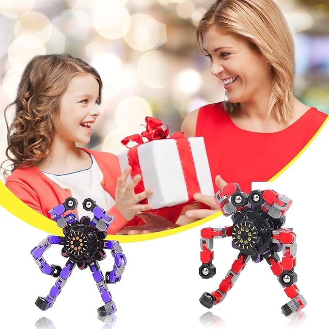 Easter Basket Stuffers, 48 Pcs Transformable Fidget Spinners Toys- Deformable Fingertip Gyro Stress Relief Sensory Toys, Easter Party Favors & Birthday Gifts for Kids Adults Boys Girls