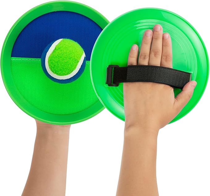 Outside Toys for Kids Ages 4-8 - Toss and Catch Ball Set, Kids Outdoor Games Yard Games for Kids and Adults with 6 Paddles and 3 Balls Toys for 3 4 5 6 7 8 Year Old Boys Girls Birthday