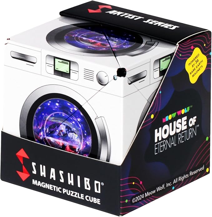 Shashibo Shape Shifting Box - STEM Fidget Toy with Ultra Strong Magnets - Sensory Puzzle Cube Transforms Into 100+ Shapes, Easter Basket Stuffers Gift for Kids, Teens, and Adults (Dryer Portal)