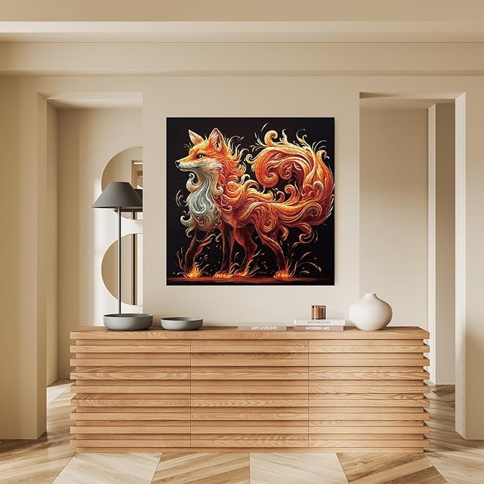Art Fox Puzzles for Adults 1000 Pieces, Challenging Animal Jigsaw Puzzles, Difficult Hard Cute Red Puzzle