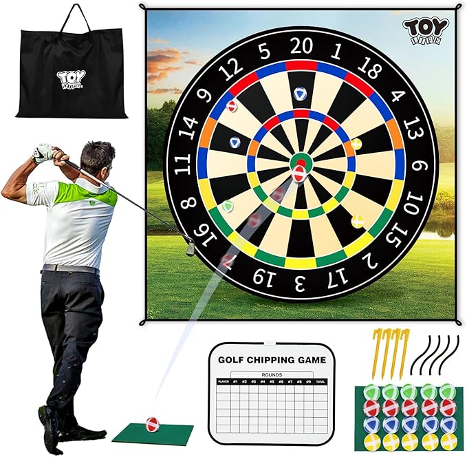 TOY Life Chipping Golf Game Mat Indoor Outdoor Games for Adults and Family Kids Outdoor Play Equipment Stick Chip Game Indoor Golf Set Backyard Games Outdoor Toys for Kids