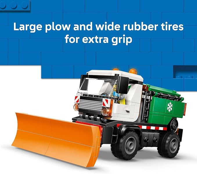 LEGO City Snowplow Truck Building Toy for Kids - Pretend Play Vehicle for Boys & Girls, Ages 5+ - Toy Truck W/Movable Plow & Driver Minifigure - Gift Idea for Birthdays - 60490