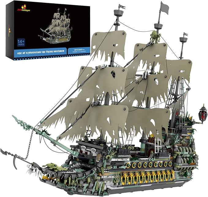 JMBricklayer Pirate Ship Building Set for Adults - Ghost Ship Flying Dutchman Model, 5865 Pieces