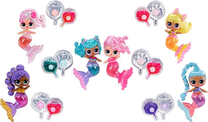 LOL Surprise Mermaids Makeover Magic Tots with DIY Wearable Lip Gloss Makeup for You and Your Doll, Fun Water Play, Gift for Kids Ages 4+