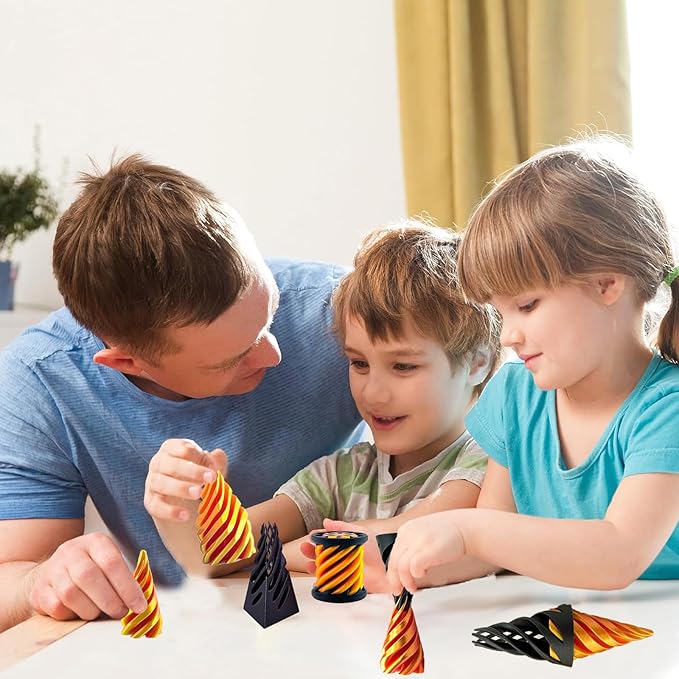 Christmas Stocking Stuffer 3 Packs Impossible Cone,Spiral Cone Fidget Toy Impossible Pyramid Passthrough Toy,3D Printed Spiral Cone Fidget Toy,Mini Vortex Thread Illusion Desktop Deco Souvenir Gift