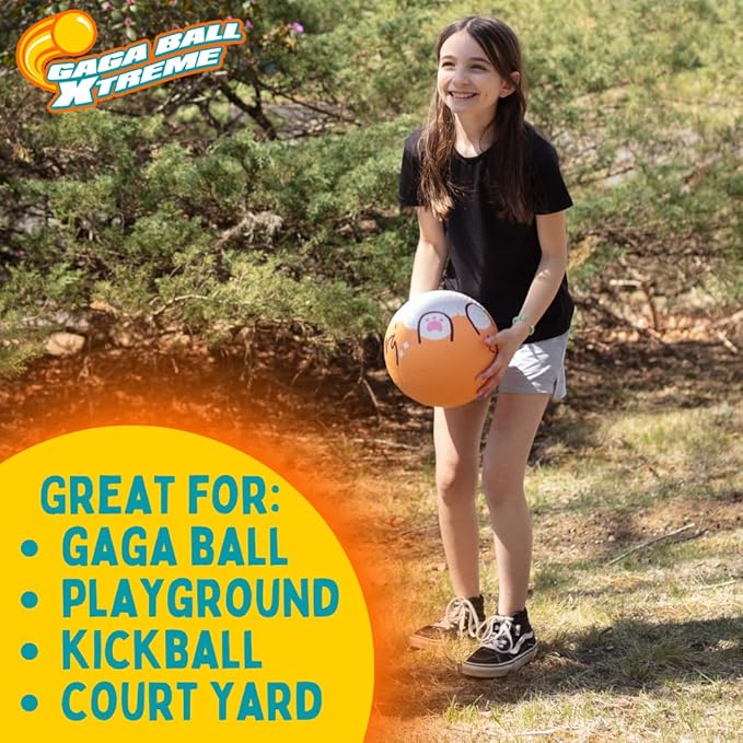 SCS Direct Gaga Ball Playground Balls (8.5 inches) w Air Pump- Durable Rubber Pack for Recess Dodgeball, Kickball, Gagaball Official Play & School -Fun Outdoor Toys & Gifts for Kids