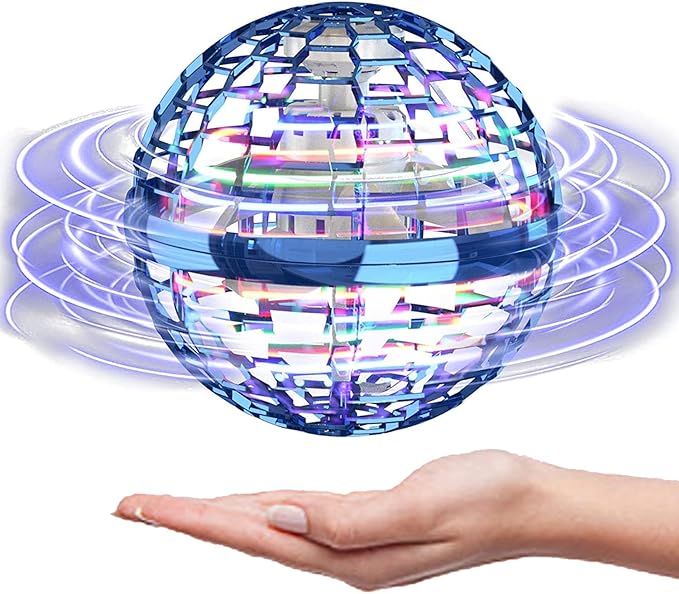 Magic Flying Orb Ball with Lights, UFO Hand Operated Mini Drone,Galactic Fidget Spinner Boomerang Hover Balls,Easter Birthday Gifts Toy for 6 7 8 9 10+ Year Old Boy Girl Teens,Easter Basket Stuffers