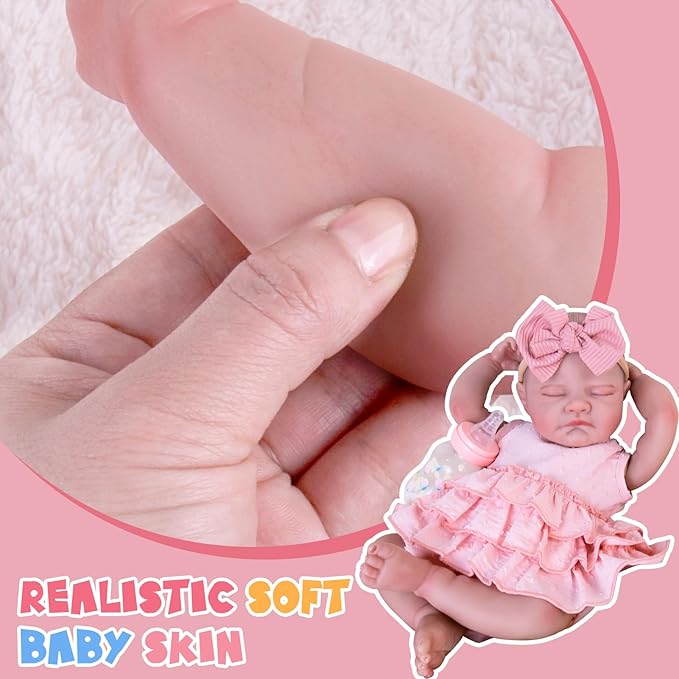Aori Reborn Baby Dolls - Realistic 20 Inches Real Life Baby Doll with Feeding Kit, Lifelike Newborn Baby Girl Perfect for Kids 3+