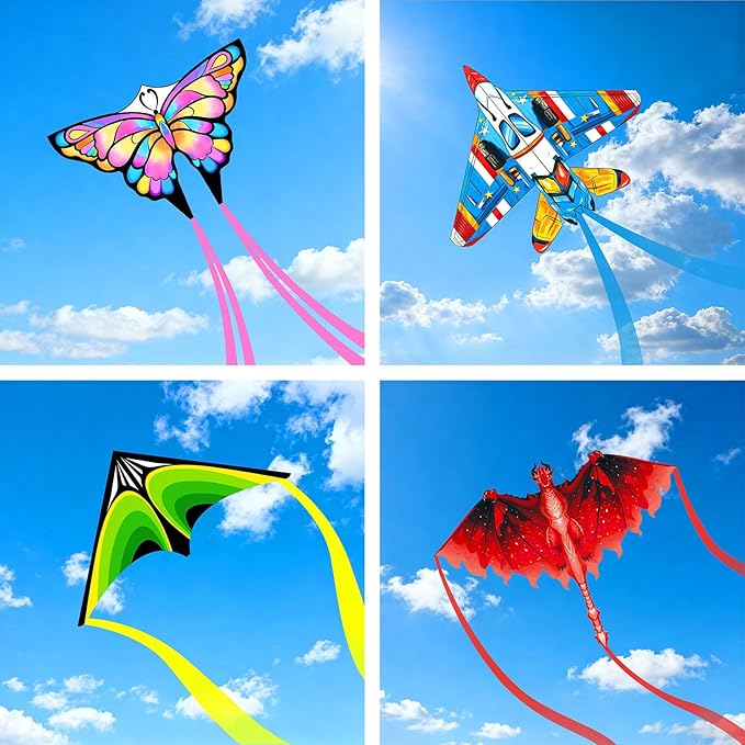 Simxkai Kite for Kids Adults,Easy to Fly(1 Pack & 2 Pack & 3 Pack & 4 Pack)
