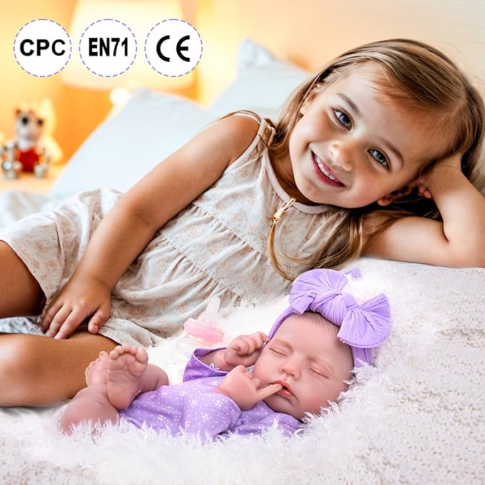Aori Reborn Baby Dolls Realistic 20 Inches - Newborn Real Baby Doll Girl with Feeding Toy Kit, Lifelike Companion Gift Set for Kids, Birthday, Pretend Play