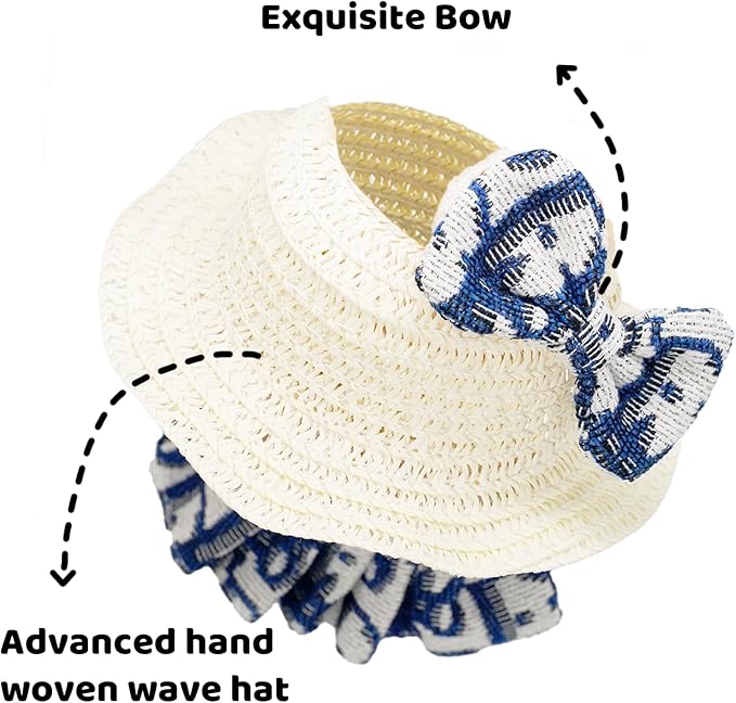 Doll Clothes for 17cm Dolls, Premium Handmade Fashion Clothes 3 Piece Set Including a Weaving Hat, Clothes and Bow with High-End Dolls Accessories for Play & Display - Pure Blue (No Doll No Logo)