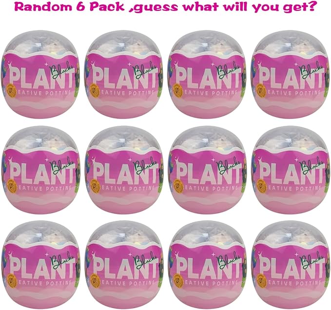 Anditoy 6 Pack Easter Eggs with Random Succulent Plants Building Block Toys Inside Blind Packaging for Kids Boys Girls Teens Easter Basket Stuffers Fillers Gifts
