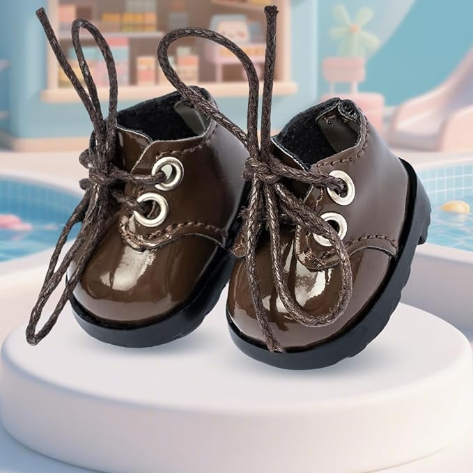 15-17cm Doll Shoes for 15-17cm Doll Boots, 5inch Doll Shoes Accessories (Brown)