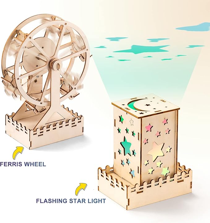 Yutin 5 Individual STEM Science Kits for Kids, Wood Arts and Craft Kits, STEM Toys for Boys Girls Age 8-12 8 10 12 13 14 Birthday Gift Idea, 3D Puzzles Building Engineering Model Set