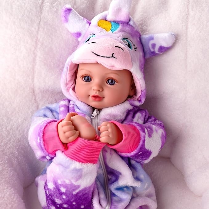 BABESIDE Baby Doll Girl - 15-Inch Realistic Baby Doll with Blue Eyes, Soft Body in Unicorn Outfit Life Like Baby Dolls That Look Real for 4 5 6 7 8 9 Years Girl, Birthday Gift and Pretend Play
