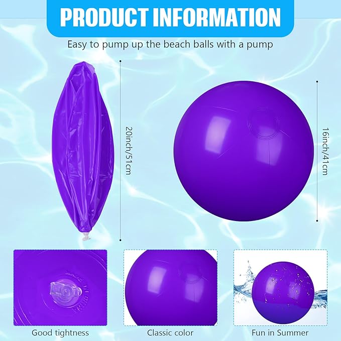 4 Pcs Inflatable Beach Ball 20 inch Swimming Pool Balls Summer Outdoor Decor Beach Balls Ornaments Floatable Ball for Swimming Pool Birthday Party Supplies