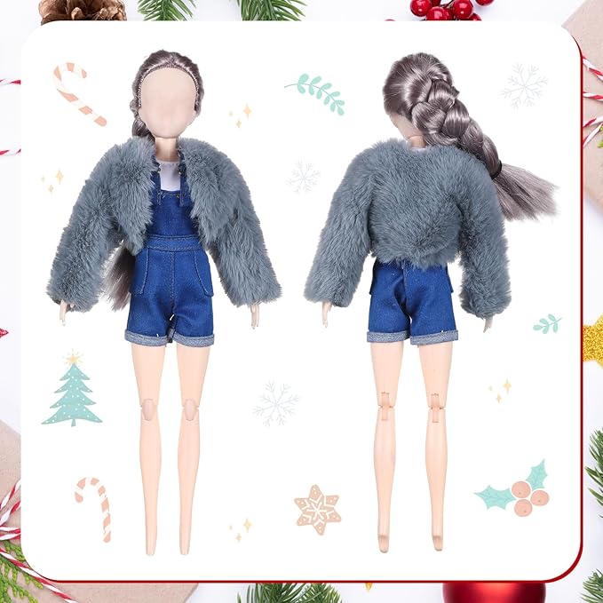 Bencailor 6 Pcs Doll Clothes for 11.8 Inch Doll Clothing Outfit Accessories Winter Coat Tops Swimwear T Shirt Dress Outfit Birthday Gift(Classic Style,Vibrant Color)