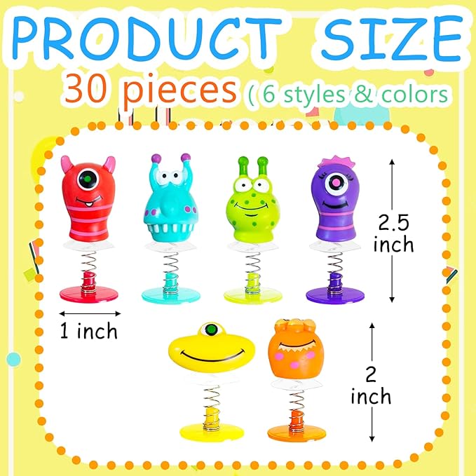 30 PCS Spring Launchers Toys,Big Eye Monster Jumping Popper Toy,Pop Up Bouncy Spring Toys for Kids,Pinata Toys,Goodie Bags,Easter Stuffers,Classroom Prizes Rewards