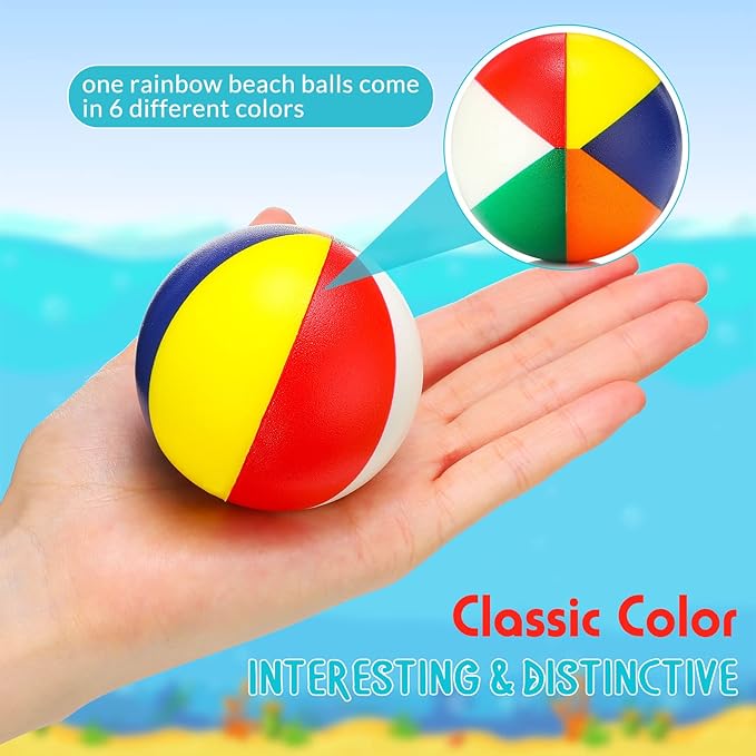 Jerify 48pcs Mini Beach Stress Balls 2.5 Inch PU Foam Relief Stress Squeeze Ball Beach Party Favors Small Summer Pool Relief Toys for Kids Birthday Hawaiian Luau Party Pool Water Games(Usual Color)