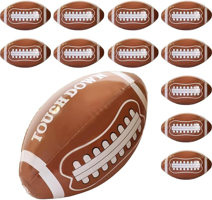 GiftExpress 12pc 16" Inflatable Footballs for Gameday and Party Favor, Sport Party Decorations, Super Fun Football Games Playbook - Playcall