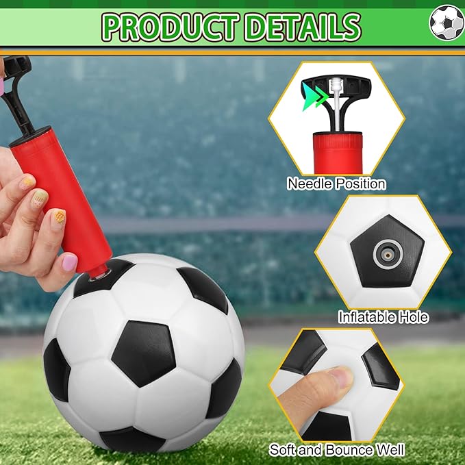 5 PCS 6 Inch Mini Soccer Ball Set with Pump, PVC Soft Toddler Soccer, Indoor Outdoor Sports Toys for Kids, Pool Beach Lawn Games, Classic Black White Training Balls, Birthday Gift for Boys Girls