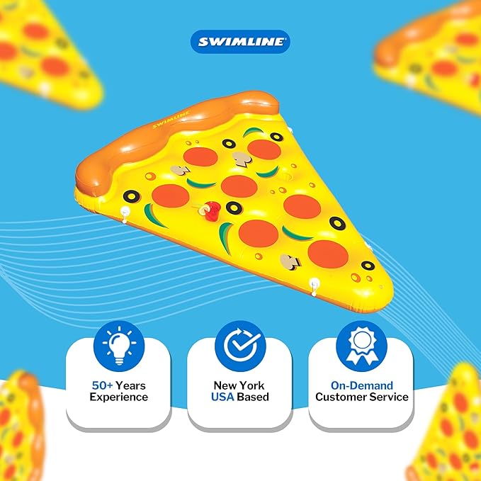 Swimline Inflatable Pizza Slice Pool Float, Multicolor