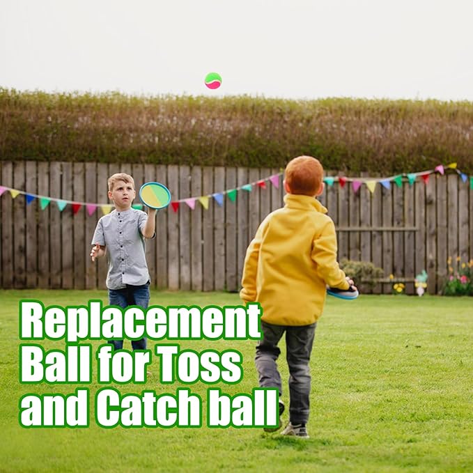MIDELONG Replacement Sticky Balls for Toss and Catch Ball Paddles Sport Games (Hook and Loop) Outdoor Activities Addition Refill (Balls ONLY), Pack of 2