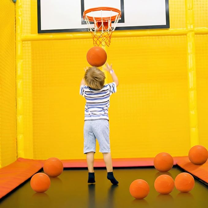 Vinsot 8 Pack Mini Rubber Basketballs Set 7 Inch Mini Hoop Basket Ball with Air Pump for Beginner Basketball Arcade Games Indoor Outdoor Pool Party Favors