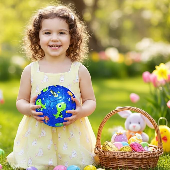 Richball Easter Basket for Kids, Toddler Soccer Ball, Size 2/3 Soccer Ball, Outdoor Activity Toy for Kids Age 1-3 3-6, Christmas Stocking Birthday Gifts