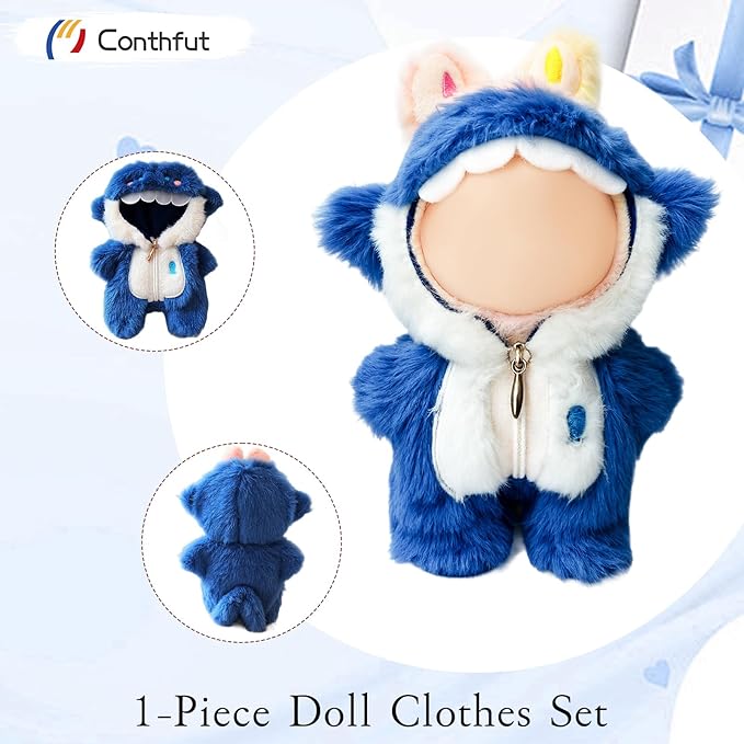 17cm Doll Clothes, Clothes for Dolls Outfit, Accessories for Dolls Clothes, Cute Clothes Set for Doll,No Doll Included(Blue Shark)