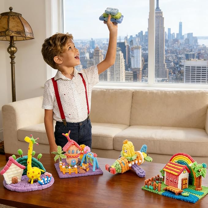 Arts and Crafts For Kids - Magic Foam Corn Craft Kit, STEM Building Model Toys, Bulk Crafts Supplies Kits, Kindergarten Preschool School Crafts Set For Toddler Ages 3 4 5 6 7 8 9 10 11 12 (500pcs)