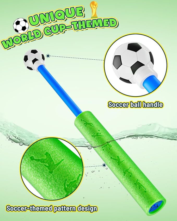 Foam Water Blaster Squirt Guns for Kids: Water Squirter Shooters for Kids Ages 4-12 with Football Design, Water Soaker Bulk for Summer Pool Toy Swimming Beach Backyard Outdoor Party Favors