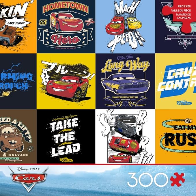 Ceaco - Disney - Pixar - Cars - Grand Prix - Large Piece Jigsaw Puzzle for Adults - Challenging Puzzle Perfect for Game Nights - Finished Size is 21.25 x 15.00