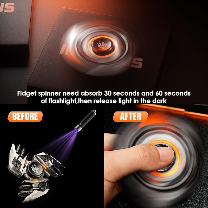 Upgrade Fidget Spinners, Fidget Toys Adults, Stress Anxiety ADHD Relief Figets Toy for Kids/Teens, Cool Metal Finger Hand Spinner Toy with Double Side Design