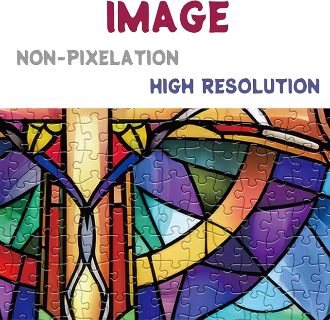 Stained Glass Cross Puzzles for Adults 1000 Pieces, Mosaic Christian Religious Jigsaw Puzzles, Flower Jesus Crucifixion Puzzles