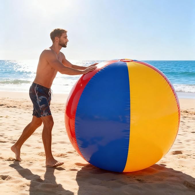 39"/59"/78" Giant Beach Balls, Inflatable Beach Ball, Beach Balls for Adults, for Summer Beach Parties, Music Festival and Festival Decorations