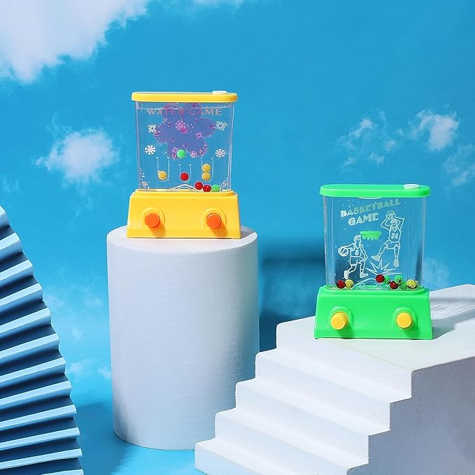 Gejoy 4 Pieces Water Games Handheld Easter Basket Stuffers for Kids Water Ring Toss Handheld Game Mini Retro Pastime Car Toys Fidget Autism Toys for Easter Children Boys Girls Birthday(Stylish Style)